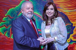 Lula da Silva, presidente electo de Brasil, con Cristina Fernández de Kirchner. (Fuente: Télam)
