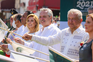 Fernández con López Obrador en Méxicco, en 2021.  (Fuente: NA)