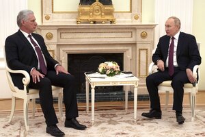 Putin y Díaz-Canel criticaron el bloqueo y las sanciones occidentales al reunirse en Moscú (Fuente: EFE)