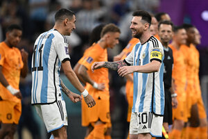 Lionel Messi y Ángel Di María celebran.   (Fuente: AFP)