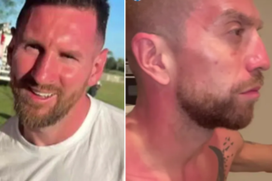Lionel Messi y el Papu Gómez sufrieron las consecuencias del sol en la caravana 