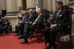 Ricardo Lorenzetti, Carlos Rosenkrantz, Juan Carlos Maqueda y Horacio Rosatti, la Corte Suprema en pleno.