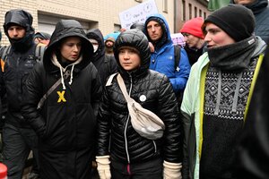 Greta Thunberg presente en la manifestación en contra de la ampliación de una mina de carbón en Alemania