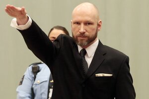 El noruego Anders Breivik, durante su juicio