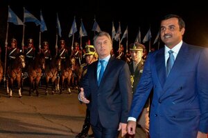 El expresidente Mauricio Macri con el emir de Qatar.
