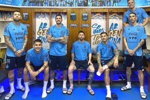 Selección Argentina: práctica liviana y una curiosa foto en el vestuario (Fuente: NA)