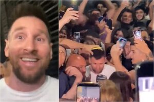 El video de la multitud agolpada en las afueras de un restaurante al que fue a cenar Lionel Messi y su familia en Palermo. (Foto: captura de video)