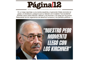 La tapa de Página/12 a la que hizo referencia Cristina Kirchner