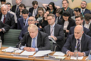 Boris Johnson se defendió ante el comité que lo investiga por el "partygate" (Fuente: AFP)