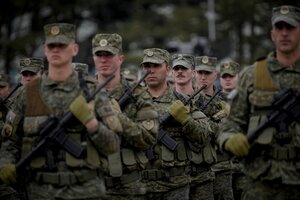 Lo que hay detrás de los ejercicios militares de Kosovo en Malvinas (Fuente: AFP)