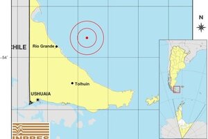 Temblor en Tierra del Fuego: un sismo en el Mar Argentino sacudió a la ciudad de Río Grande (Fuente: INPRES)