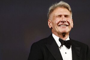 Harrison Ford se emocionó en Cannes al recibir un reconocimiento a la trayectoria (Fuente: AFP)