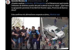 Wado De Pedro cruzó a Gerardo Morales por una foto falsa que publicó y le pidió que "no mienta" (Fuente: Twitter)