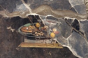 Descubren un posible "antepasado" de la pizza en un fresco en Pompeya (Fuente: AFP)