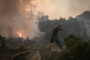 El combo letal del fuego y el calor extremo (Fuente: AFP)