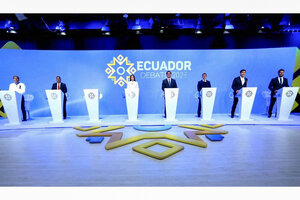 Ecuador: siete candidatos participaron del debate a una semana de los comicios (Fuente: AFP)