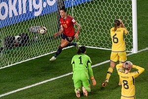 Cierre de película en España vs Suecia en el Mundial femenino (Fuente: AFP)
