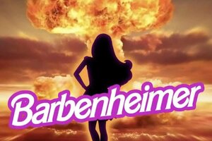 "Barbenheimer": la delirante película que unirá los universos de Barbie y Oppenheimer (Fuente: @RealCharlesBand)
