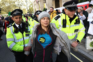 Greta Thunberg fue detenida en Londres (Fuente: AFP)