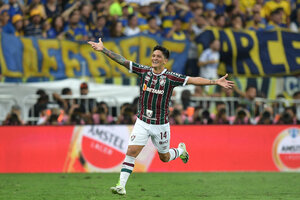 El gol de Germán Cano para amargar a Boca (Fuente: AFP)