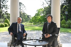 Alberto Fernández y Javier Milei se reunieron en la Quinta de Olivos (Fuente: Télam)