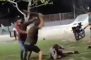 Violencia extrema: le pegó con una patineta en la cabeza y quedó registrado en video (Fuente: Captura de vídeo )