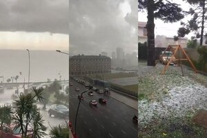 Fuerte temporal de lluvia y granizo en Mar del Plata