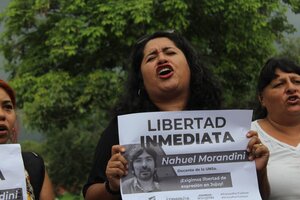 La lluvia no impidió el reclamo de libertad de Morandini y Villegas  (Fuente: Gentileza Manuca Castro Olivera)