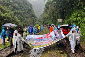 Huelga en Machu Picchu contra la privatización de la venta de entradas (Fuente: AFP)