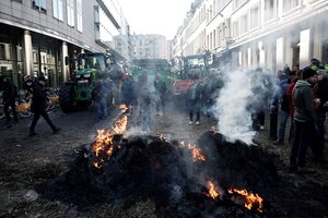 Los agricultores paralizan Bruselas (Fuente: NA)