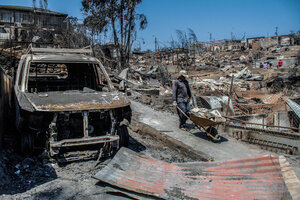 El Estado chileno socorre a las víctimas del fuego (Fuente: EFE)