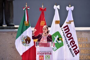 Claudia Sheinbaum inscribió su candidatura: "Estamos dejando atrás el México machista" (Fuente: AFP)