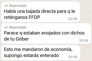 El ministro de Economía de Chubut mostró sus chats con Guillermo Francos