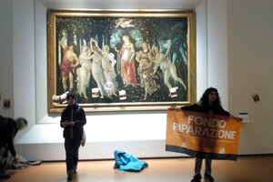 Activistas climáticos vandalizaron otra obra de Botticelli en Italia