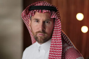 ¿Nuevo look? Messi sorprendió como modelo para una marca de Arabia Saudita (Fuente: Captura de vídeo )