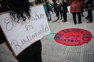 El Congreso fue el punto de movilización por los lesbicidios en Barracas (Fuente: Guadalupe Lombardo)