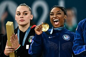 Simone Biles y una performance de lujo con música de Taylor Swift (Fuente: AFP)