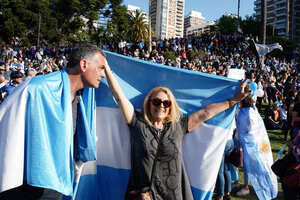 Macri en las Barrancas de Belgrano: a los gritos para arañar algunos votos (Fuente: Pepe Mateos)