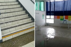 Se inundó una de las escuelas nuevas de Rodríguez Larreta