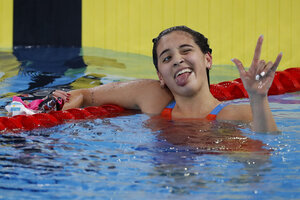 Delfina Pignatiello y sus tres medallas doradas conquistaron Lima (Fuente: EFE)