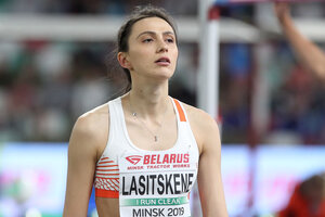 Maria Lasitskene, obligada a participar bajo bandera neutral (Fuente: AFP)