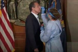El gobernador de Nueva York se sometió a un test de coronavirus en vivo por TV