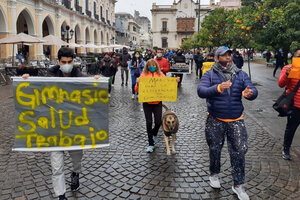 Dueños y profesores de gimnasios llevaron su protesta al centro