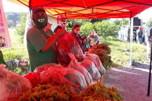 Bolsones de verduras de la UTT para la Villa Azul (Fuente: UTT)