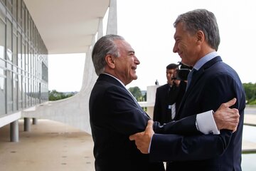 Macri y Temer, unidos por la apertura del Mercosur (Fuente: Télam)