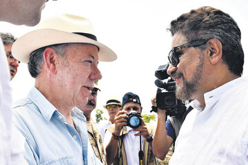 Santos visitó a la guerrilla (Fuente: AFP)