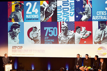 El lanzamiento de la Copa ATP se enmarcó en el Torneo de Maestros que se juega en Londres. (Fuente: AFP)