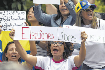 Ayer se manifestaron los simpatizantes del autoproclamado presidente encargado Juan Guaidó. (Fuente: AFP)