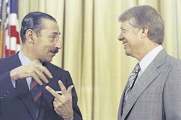 Videla con Carter en 1977. La reunión muestra un diálogo mucho más amistoso de lo que se veía en público.