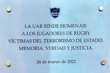 La UAR homenajeó a los jugadores desaparecidos durante la dictadura (Fuente: Prensa UAR)